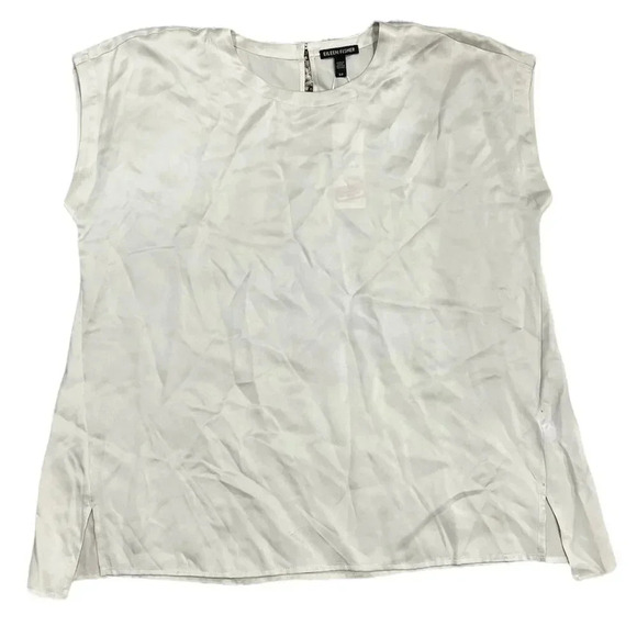Eileen Fisher Cream 100% Silk Sleeveless Blouse S - Picture 1 of 3